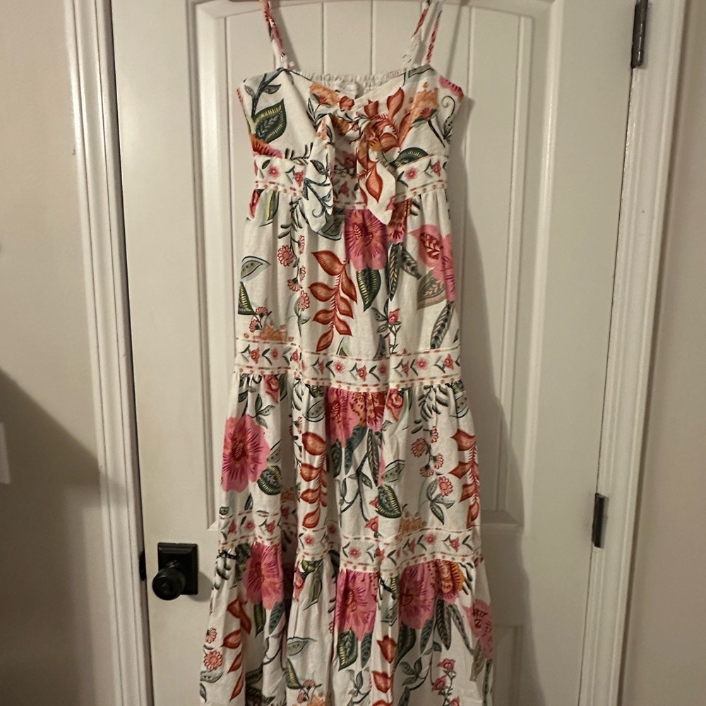 House of Harlow 1960 Floral Maxi Dress with Pink and Orange Accents XS